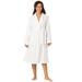 Plus Size Women's Short Terry Robe by Dreams & Co. in White (Size 3X)