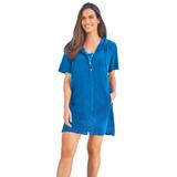 Plus Size Women's Hooded Terry Swim Cover Up by Swim 365 in Dream Blue (Size 26/28) Swimsuit Cover Up
