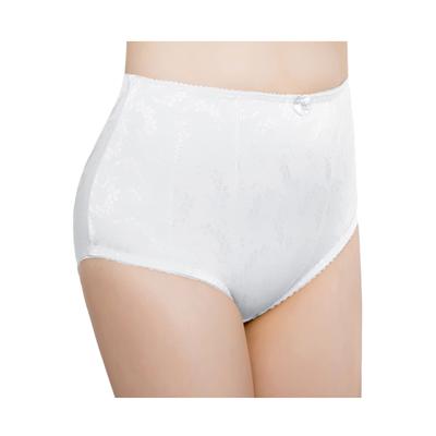 Plus Size Women's 2-Pack Floral Jacquard Shaping Panties by Exquisite Form in White (Size M)
