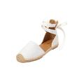 Wide Width Women's The Shayla Flat Espadrille by Comfortview in White Eyelet (Size 11 W)