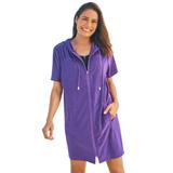 Plus Size Women's Hooded Terry Swim Cover Up by Swim 365 in Mirtilla (Size 18/20) Swimsuit Cover Up