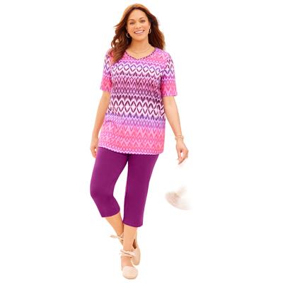 Plus Size Women's Suprema® Capri by Catherines in Berry Pink (Size 2X)