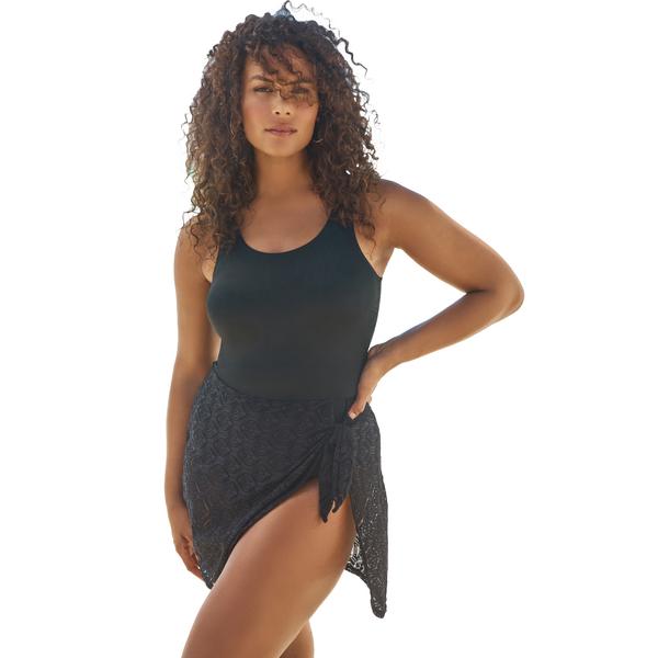 plus-size-womens-crochet-faux-wrap-maillot-by-swim-365-in-black--size-24-/