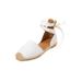 Extra Wide Width Women's The Shayla Flat Espadrille by Comfortview in White Eyelet (Size 8 WW)