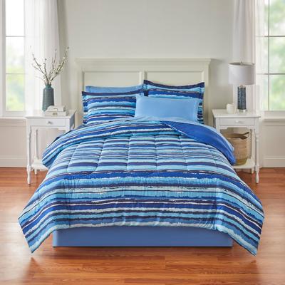 BH Studio Comforter by BH Studio in Blue Stripe (Size QUEEN)