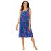 Plus Size Women's Print Sleeveless Square Neck Lounger by Dreams & Co. in Evening Blue Tie Dye (Size 3X)