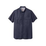 Men's Big & Tall Off-Shore Short-Sleeve Sport Shirt by Boulder Creek® in Navy (Size 5XL)