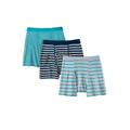 Men's Big & Tall Cotton Mid-Length Briefs 3-Pack by KingSize in Light Teal Assorted Pack (Size 2XL) Underwear