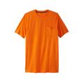 Men's Big & Tall Heavyweight Longer-Length Pocket Crewneck T-Shirt by Boulder Creek in Electric Orange (Size 5XL)