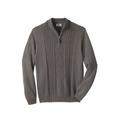 Men's Big & Tall Liberty Blues™ Shoreman's Quarter Zip Cable Knit Sweater by Liberty Blues in Heather Slate (Size 5XL)