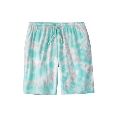 Men's Big & Tall Cotton Jersey Pajama Shorts by KingSize in Blue Grey Tie Dye (Size 3XL)