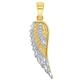 Jewelry America Solid 14k Yellow Gold Textured Two-Tone Angel Wing Charm Pendant (1"), Yellow Gold, not-applicable