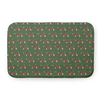 e by design Warrmest Wishes Doggie Pattern Pet Feeding Placemat in Green, Size 0.5 H x 24.0 W x 17.0 D in | Wayfair PMRHAN1454GR34-S