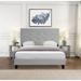 Queen Size Bed Frame with Button Tufted Linen Fabric Headboard, Upholstered Platform Bed with Wood Slat, No Box Spring Needed