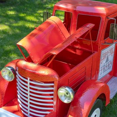 Large Iron Red Truck with LED Lights