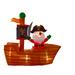 Nifti Nest 6-Ft Inflatable Christmas Pirate Santa on A Ship with Built-in LED Lights - 40" x 20" x 72"H