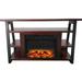 Hanover 32-In. Industrial Chic Electric Fireplace Heater with Realistic Log Display and 5 LED Flame Colors, Mahogany - 32 Inch