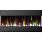 Hanover Fireside 42 In. Recessed/Wall-Mounted Electric Fireplace with Crystals and LED Color-Changing Display, Black - 42 Inch