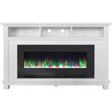 Hanover Winchester Electric Fireplace TV Stand and Color-Changing LED Heater Insert with Crystal Rock Display