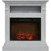 Hanover Drexel 34 In. Electric Fireplace w/ 1500W Log Insert and White Mantel