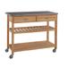General Line Brown Kitchen Cart with Stainless Steel Top - 45' x 21' x 37'