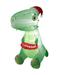 Nifti Nest 6-Ft Christmas Inflatable Dinosaur in A Christmas Hat with LED Lights Christmas Ornament - 40" x 20" x 72"H