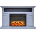 Hanover Kingsford Electric Fireplace with Multi-Color LED Log Insert and 47 In. Entertainment Stand in Slate Blue - 47 Inch