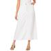 Plus Size Women's Complete Cotton A-Line Skirt by Roaman's in White Denim (Size 26 W)