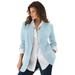 Plus Size Women's Boyfriend Blazer by Roaman's in Pale Blue (Size 26 W) Professional Jacket