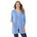 Plus Size Women's Perfect Longer-Length Cotton Cardigan by Woman Within in French Blue (Size 5X) Sweater