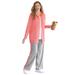 Plus Size Women's Zip Front Tunic Hoodie Jacket by Woman Within in Sweet Coral (Size M)