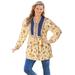 Plus Size Women's Button-Front Mixed Print Tunic by Woman Within in Banana Garden Floral (Size 5X)