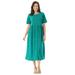 Plus Size Women's Button-Front Essential Dress by Woman Within in Waterfall Polka Dot (Size 7X)