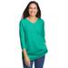 Plus Size Women's Perfect Three-Quarter Sleeve V-Neck Tee by Woman Within in Pretty Jade (Size 5X) Shirt