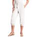 Plus Size Women's Drawstring Soft Knit Capri Pant by Roaman's in White (Size 4X)