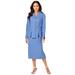 Plus Size Women's Two-Piece Skirt Suit with Shawl-Collar Jacket by Roaman's in French Blue (Size 30 W)