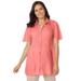 Plus Size Women's Blouse In Crinkle Georgette by Woman Within in Sweet Coral (Size 38/40) Shirt