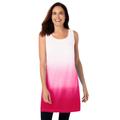Plus Size Women's Longer-Length Dip-Dye Sleeveless Tunic by Woman Within in Raspberry Ombre (Size 22/24)