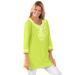 Plus Size Women's Embroidered Knit Tunic by Woman Within in Lime (Size 30/32)