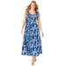 Plus Size Women's Pintucked Sleeveless Dress by Woman Within in Horizon Blue Ditsy Bloom (Size M)