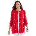 Plus Size Women's Perfect Long-Sleeve Cardigan by Woman Within in Classic Red Heart (Size 4X) Sweater