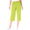 Plus Size Women's Elastic-Waist Knit Capri Pant by Woman Within in Lime (Size 5X)