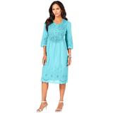 Plus Size Women's Angel Dress by Roaman's in Light Aqua (Size 26 W)