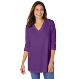 Plus Size Women's Three-Quarter Sleeve Thermal Sweatshirt by Woman Within in Purple Orchid (Size 38/40)