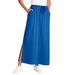 Plus Size Women's Sport Knit Side-Slit Skirt by Woman Within in Bright Cobalt (Size 18/20)