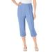 Plus Size Women's The Hassle-Free Soft Knit Capri by Woman Within in French Blue (Size 22 W)