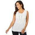 Plus Size Women's Scoop-Neck Sweater Tank by Jessica London in White (Size S)