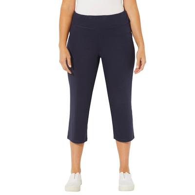 Plus Size Women's Yoga Capri by Catherines in Navy (Size 1X)