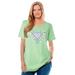 Plus Size Women's Graphic Tee by Woman Within in Pistachio Heart Placement (Size 22/24) Shirt