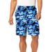 Men's Big & Tall Lightweight Jersey Shorts by KingSize in Blue Camo (Size 9XL)